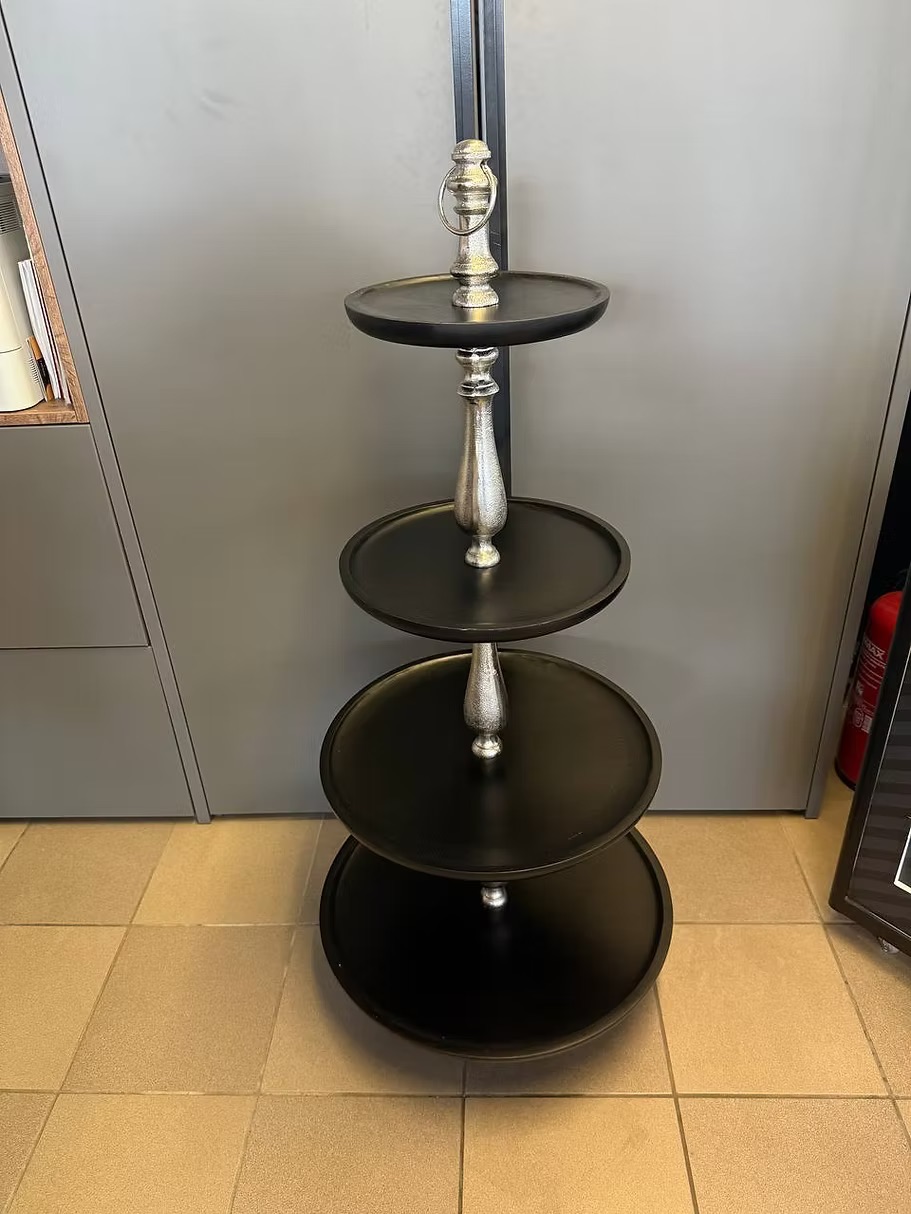 Silver dessert stand four-tiers