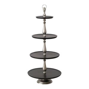 Silver dessert stand four-tiers