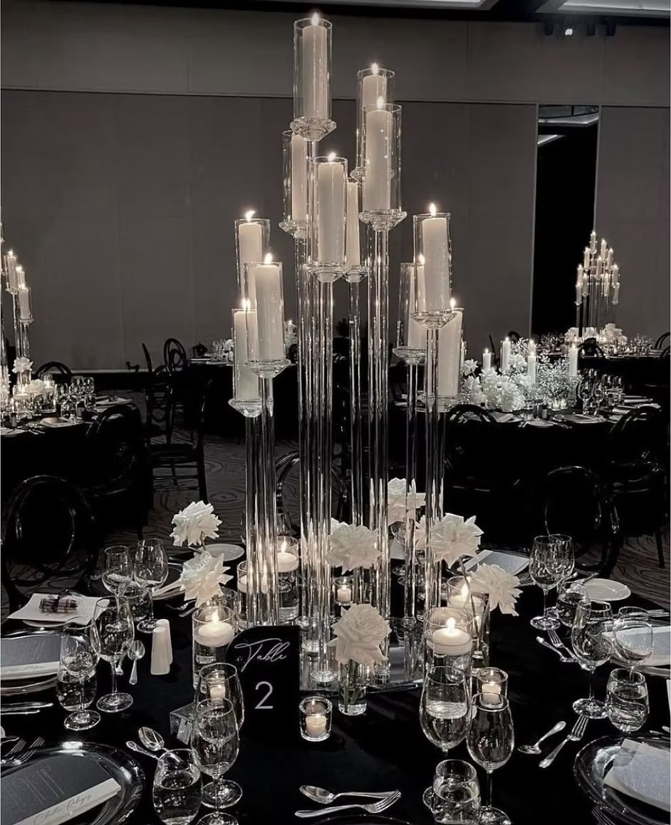 Transparent candle holders