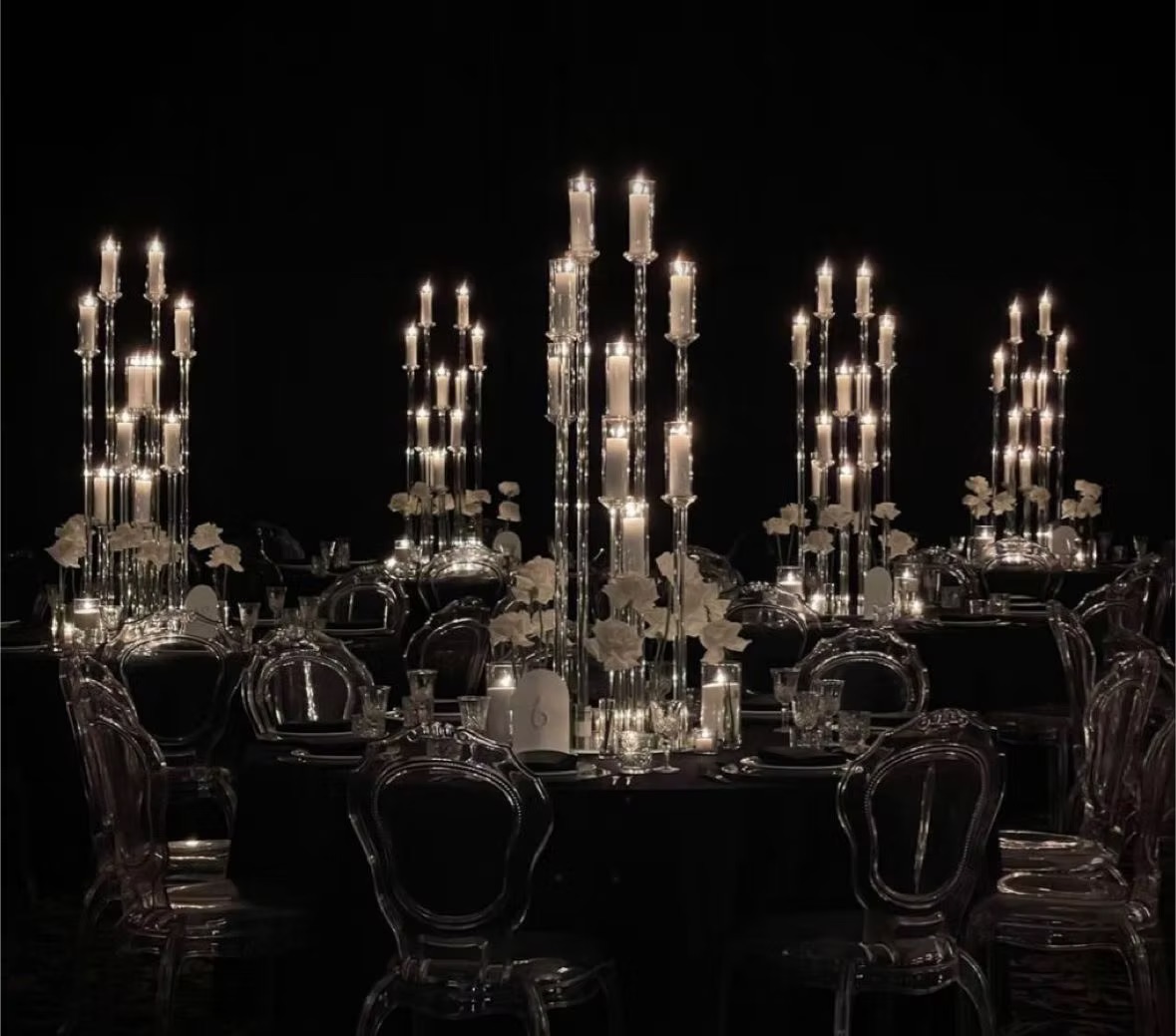 Transparent candle holders