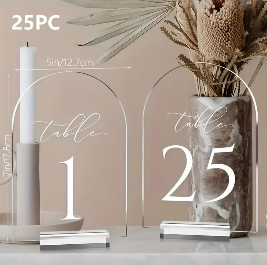 Transparent table numbers (1-25) !Need to buy!