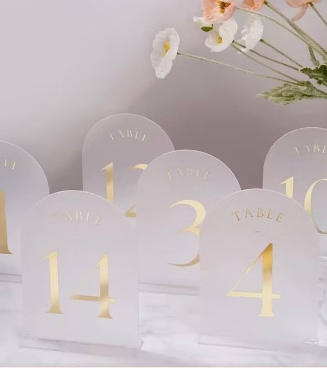 Matte table numbers (1-14)