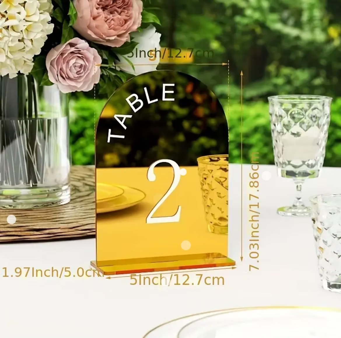 Gold table numbers (1-20)