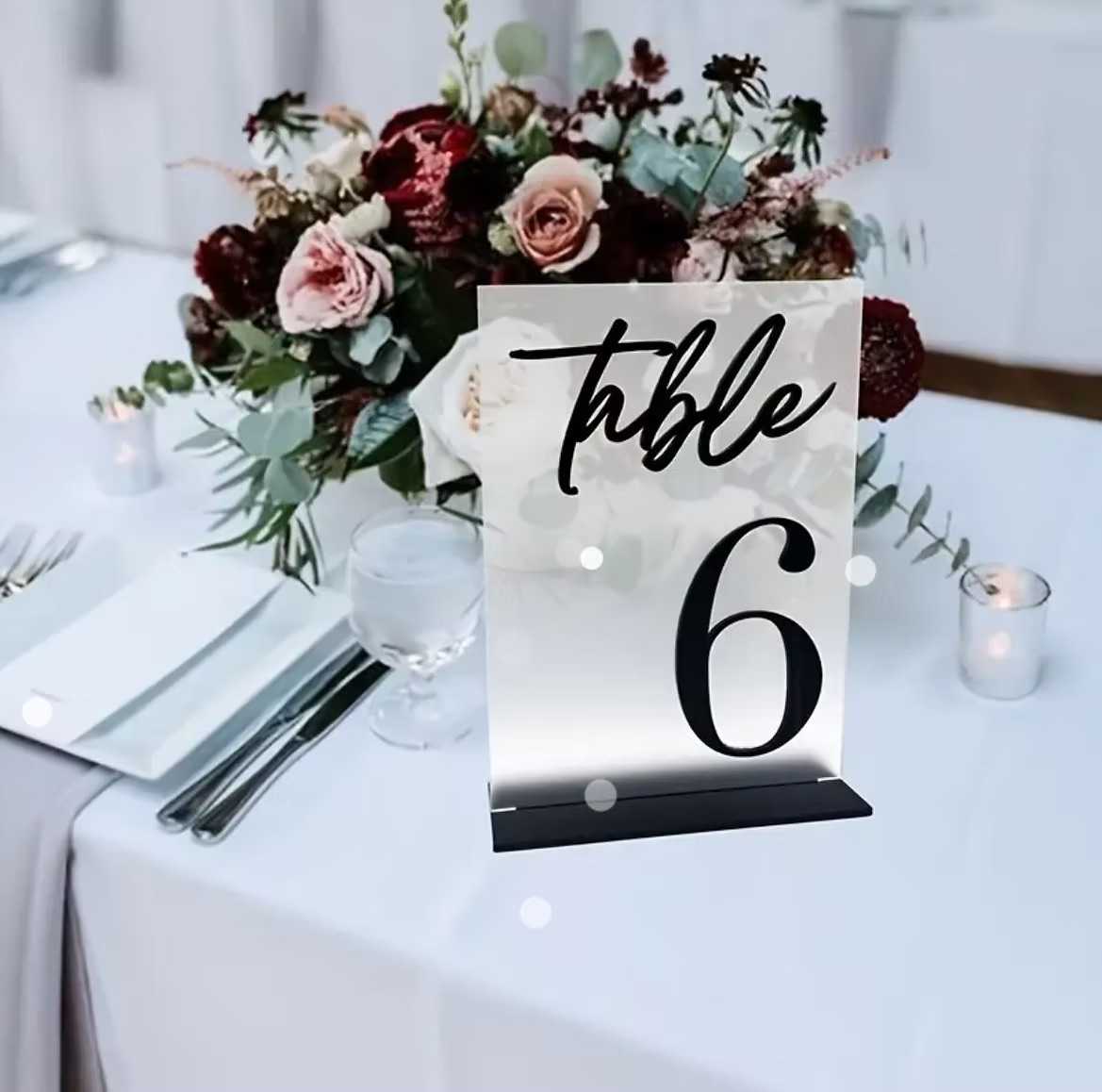 Black table numbers (1-15)