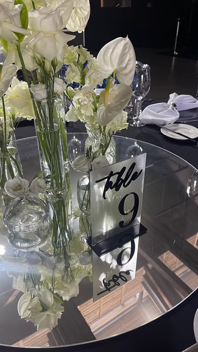 Black table numbers (1-15)