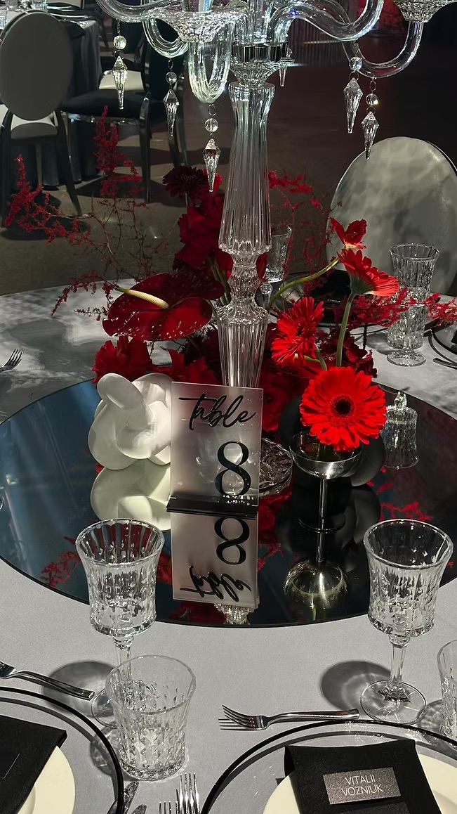 Black table numbers (1-15)