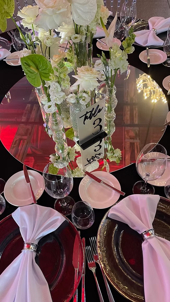 Black table numbers (1-15)