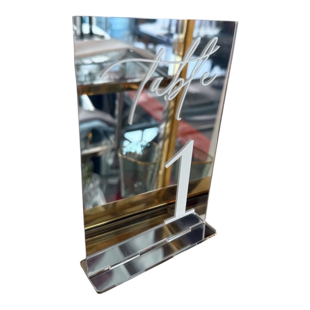 Silver table numbers (1-10)