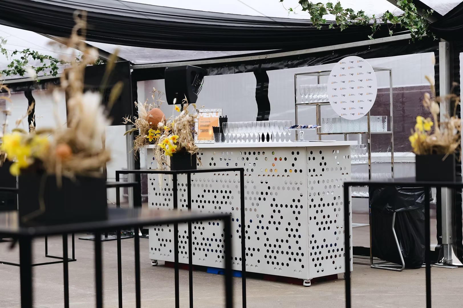 Black standing table