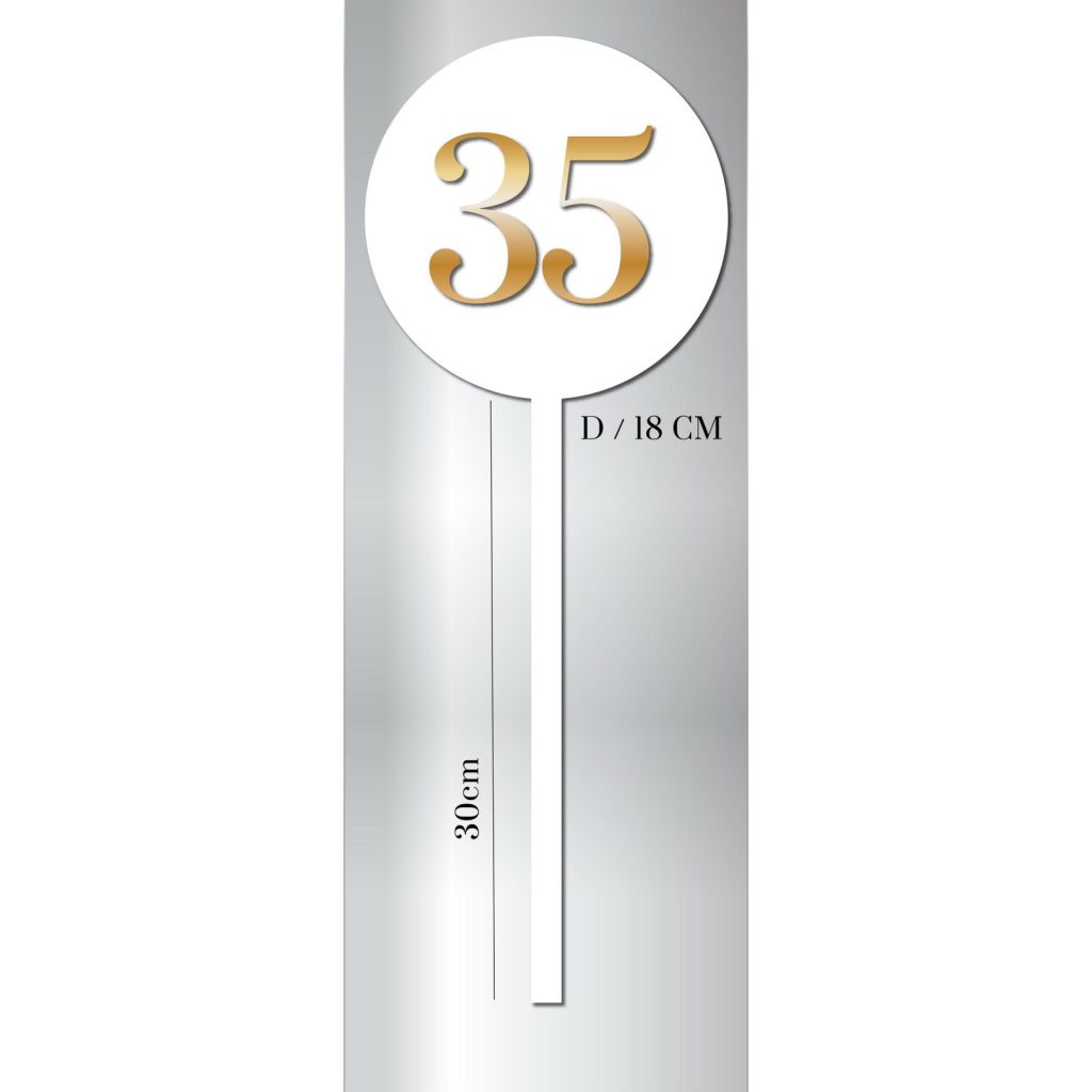 White & gold table numbers (1-60)