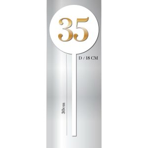 White & gold table numbers (1-60)