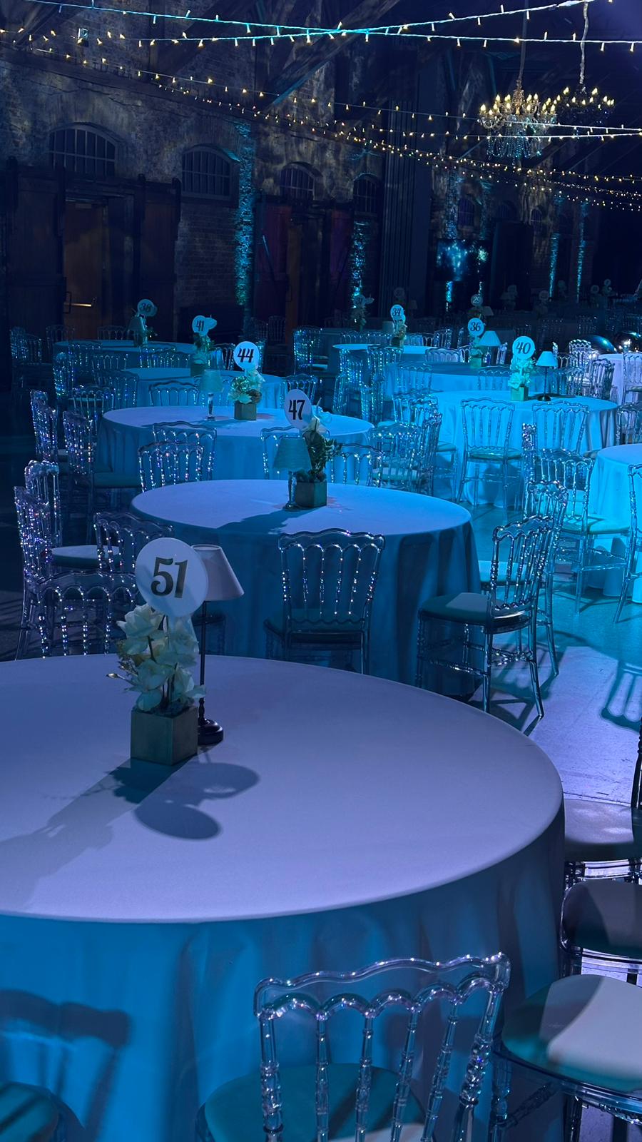 White & gold table numbers (1-60)