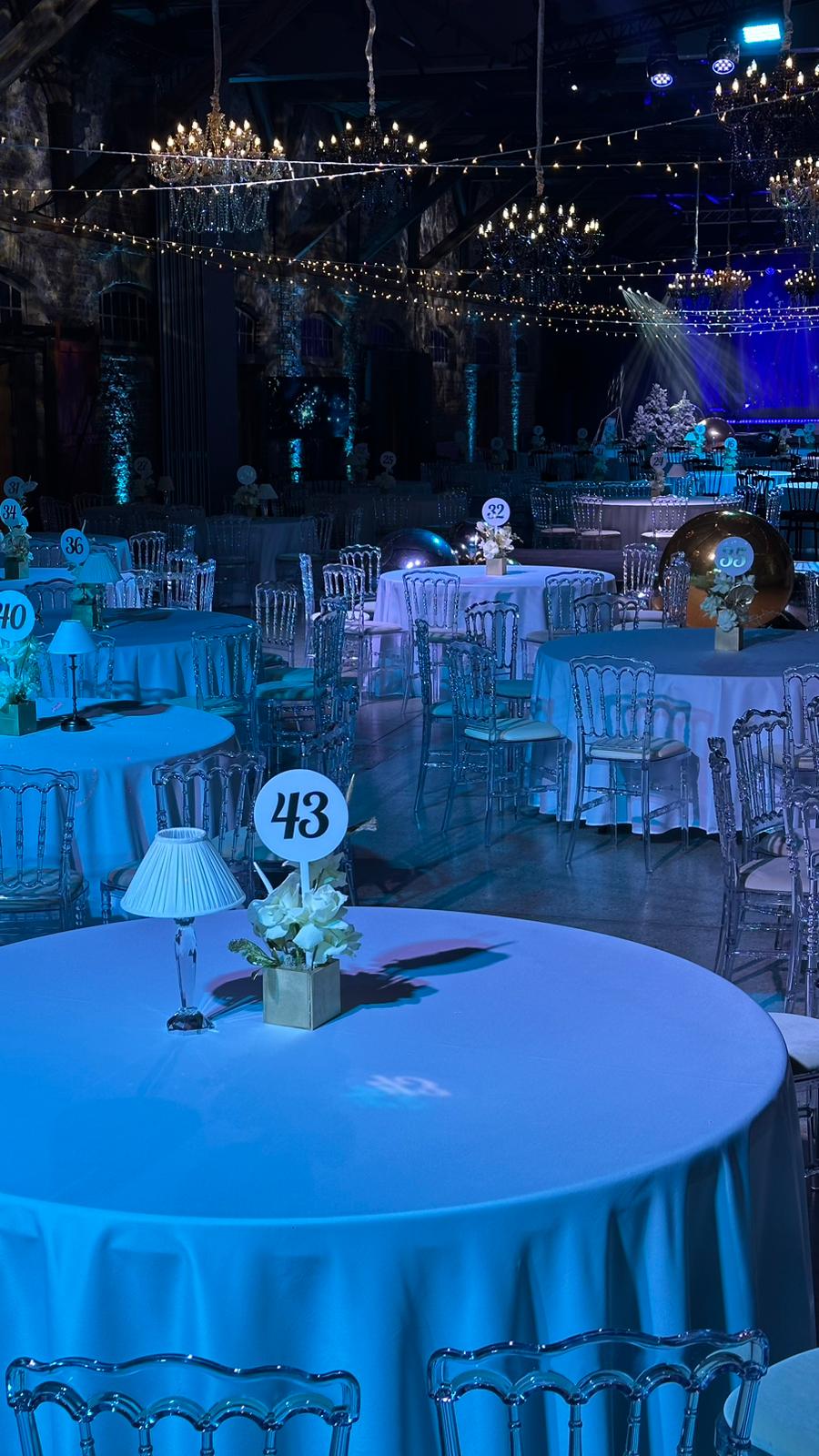 White & gold table numbers (1-60)