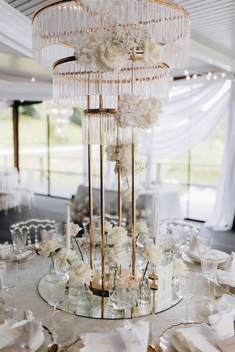 Transparent glasses with gold rim