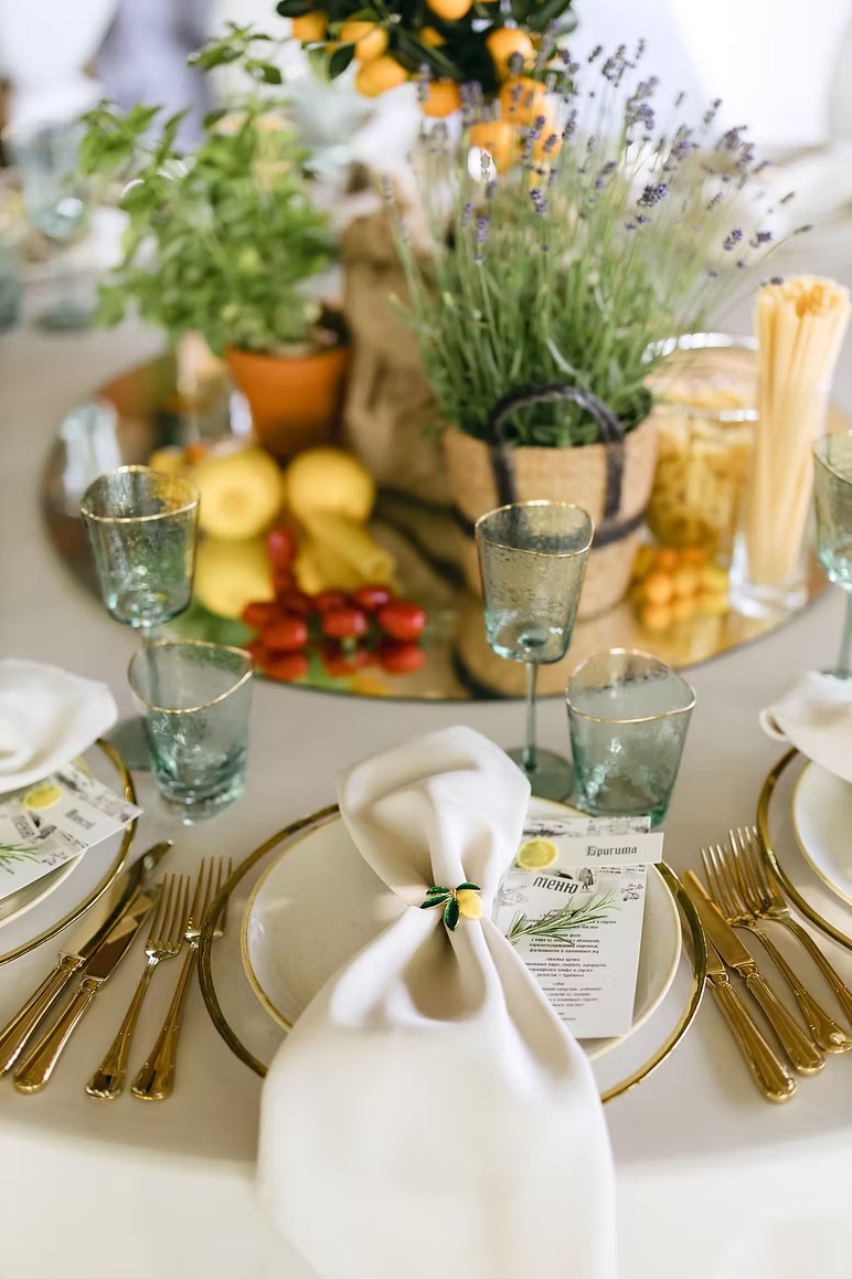 Green glasses with gold rim