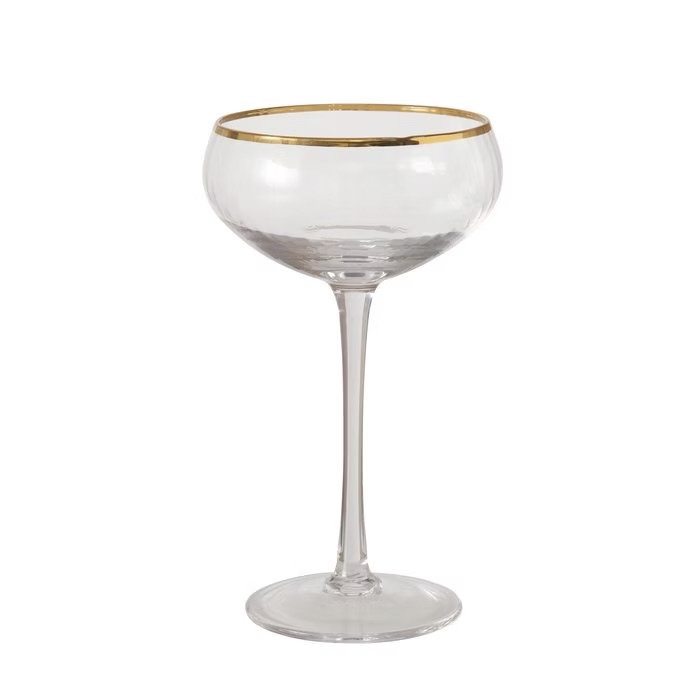 Transparent glasses with gold rim