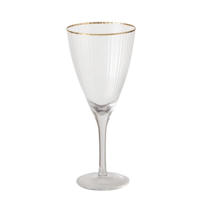 Transparent glasses with gold rim