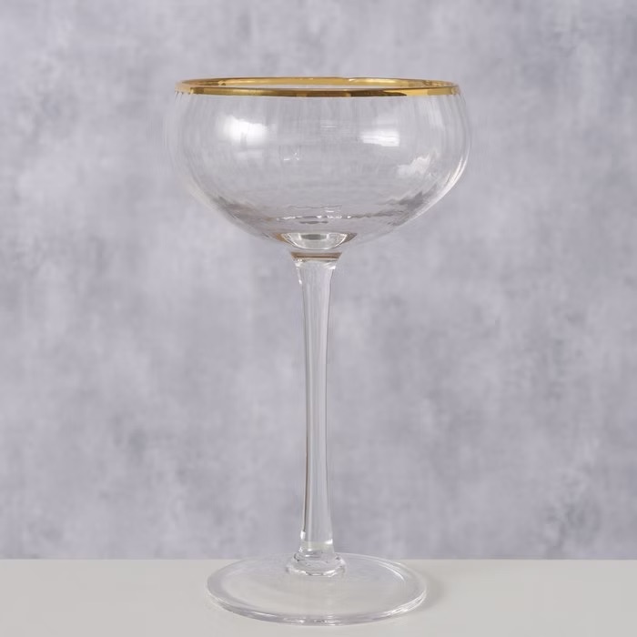 Transparent glasses with gold rim