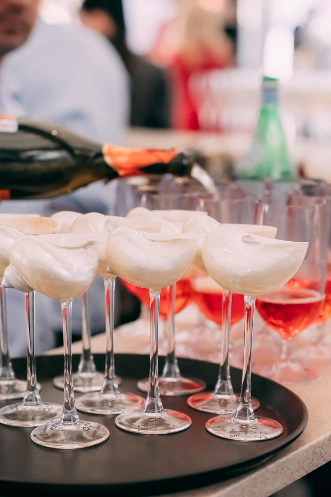 Glass for wine or champagne with a clamshell – 150 ml