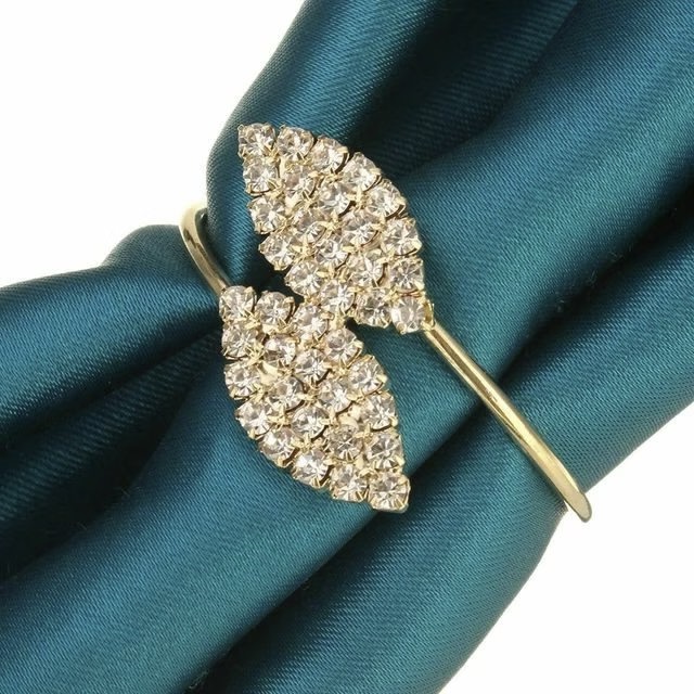 Glitter leaf napkin ring