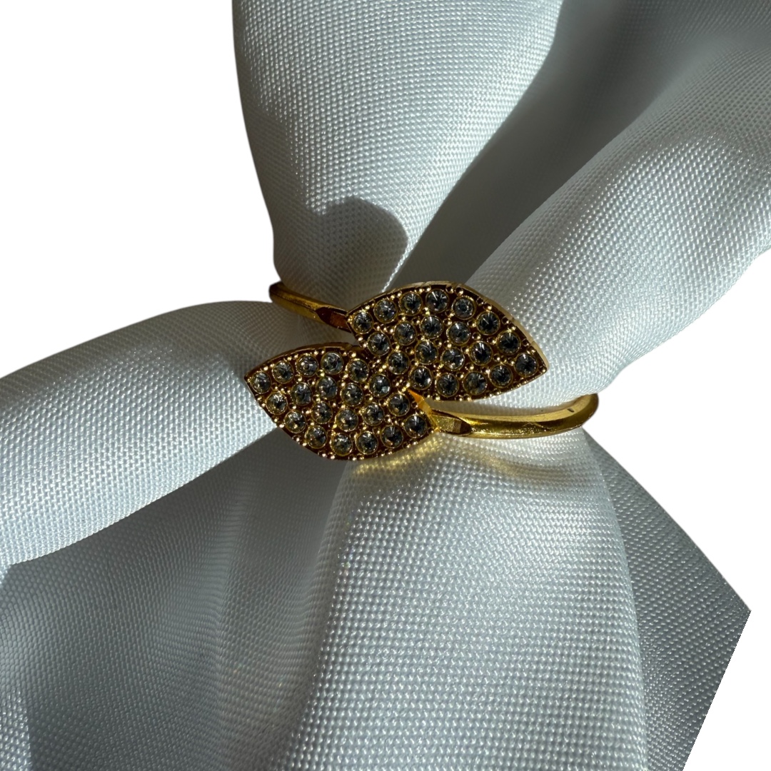 Glitter leaf napkin ring