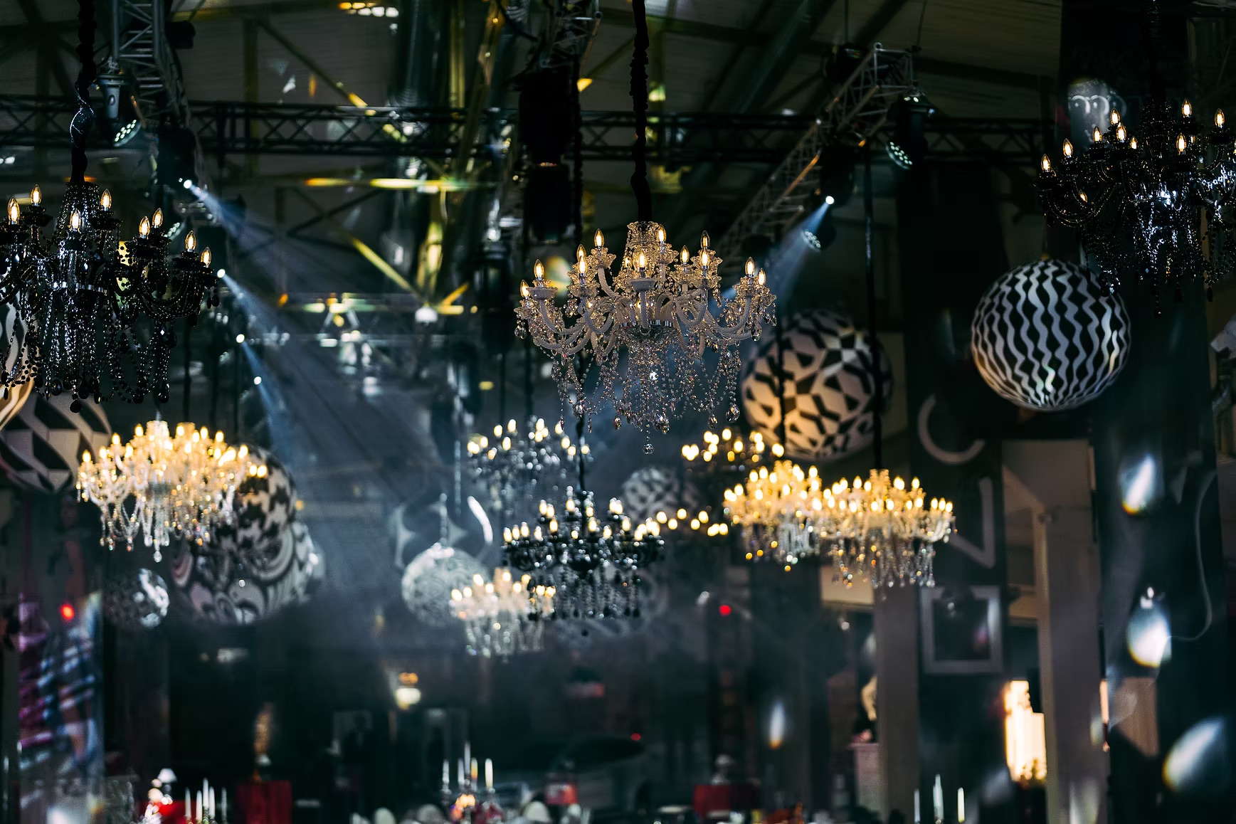 Crystal white chandelier