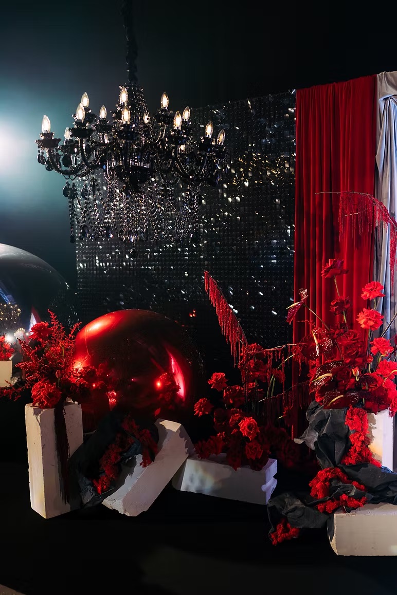 Crystal black chandelier