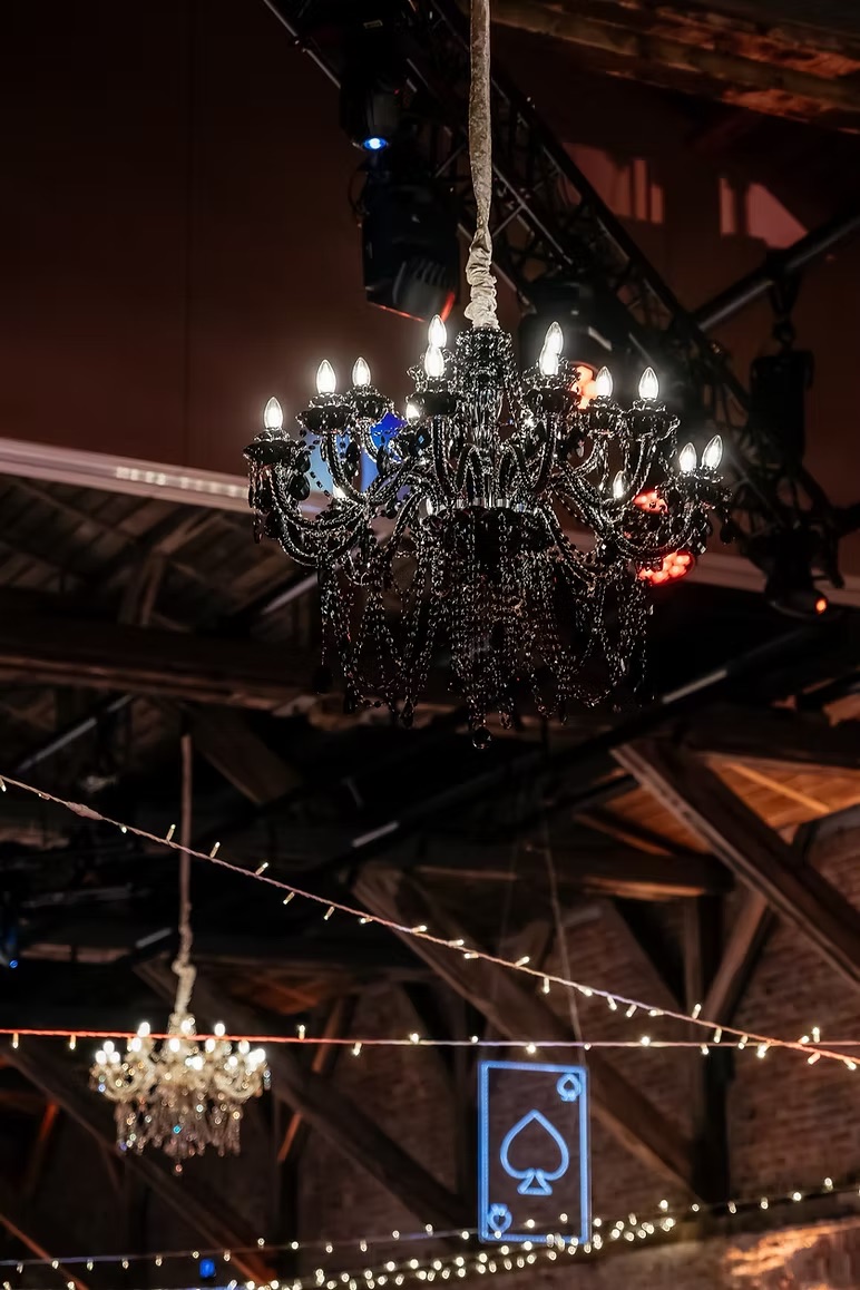 Crystal black chandelier