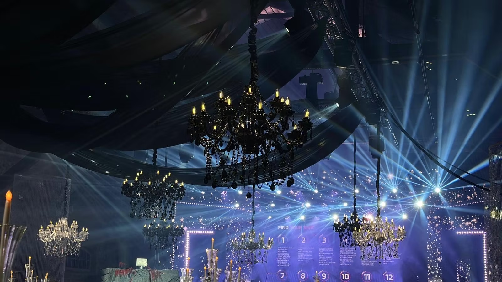 Crystal black chandelier