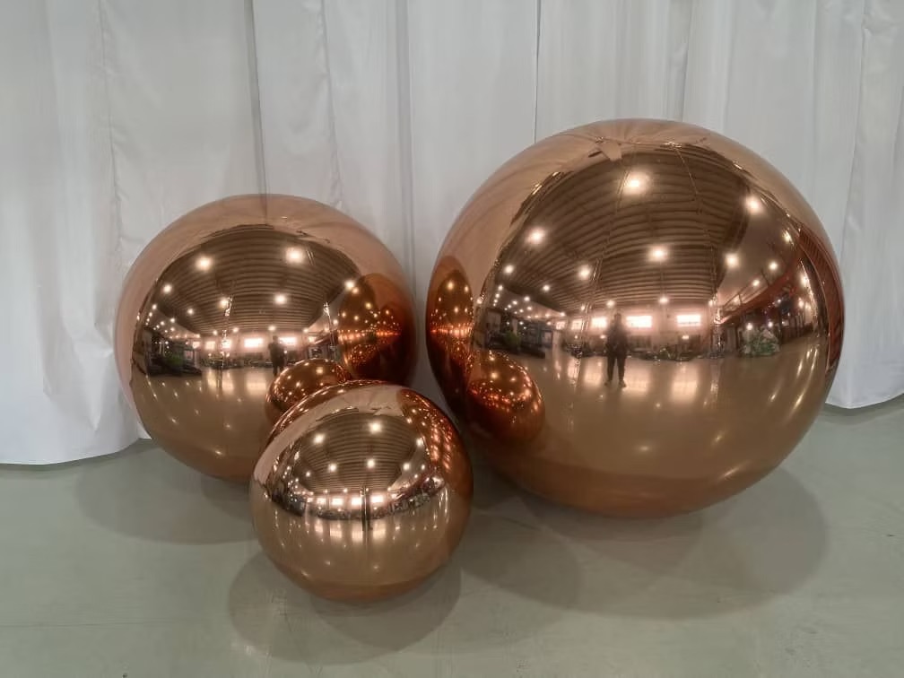 Rose-gold inflatable balloons