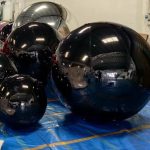 Black inflatable balloons
