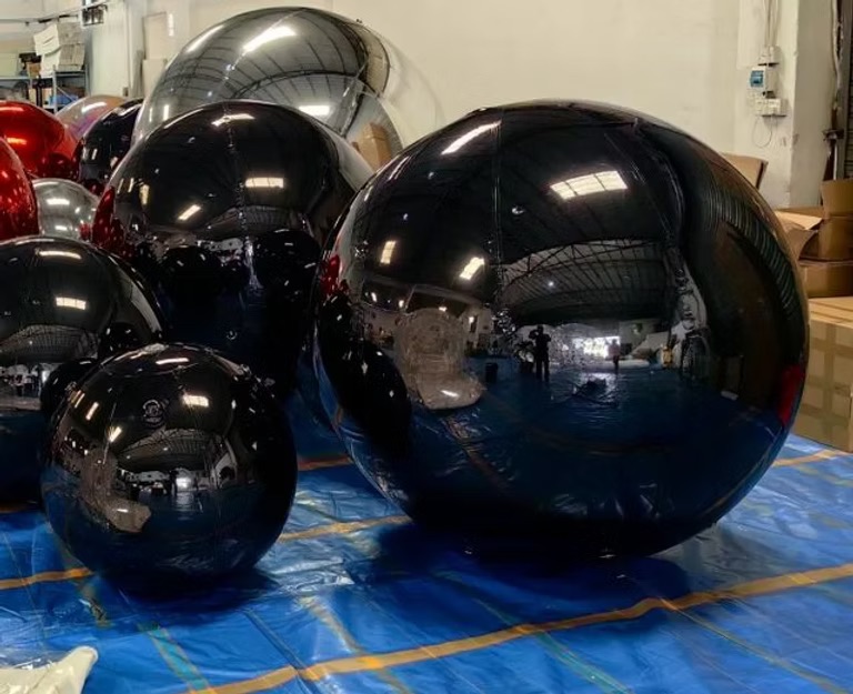 Black inflatable balloons