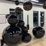 Black inflatable balloons