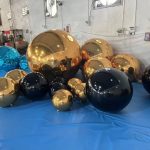 Black inflatable balloons