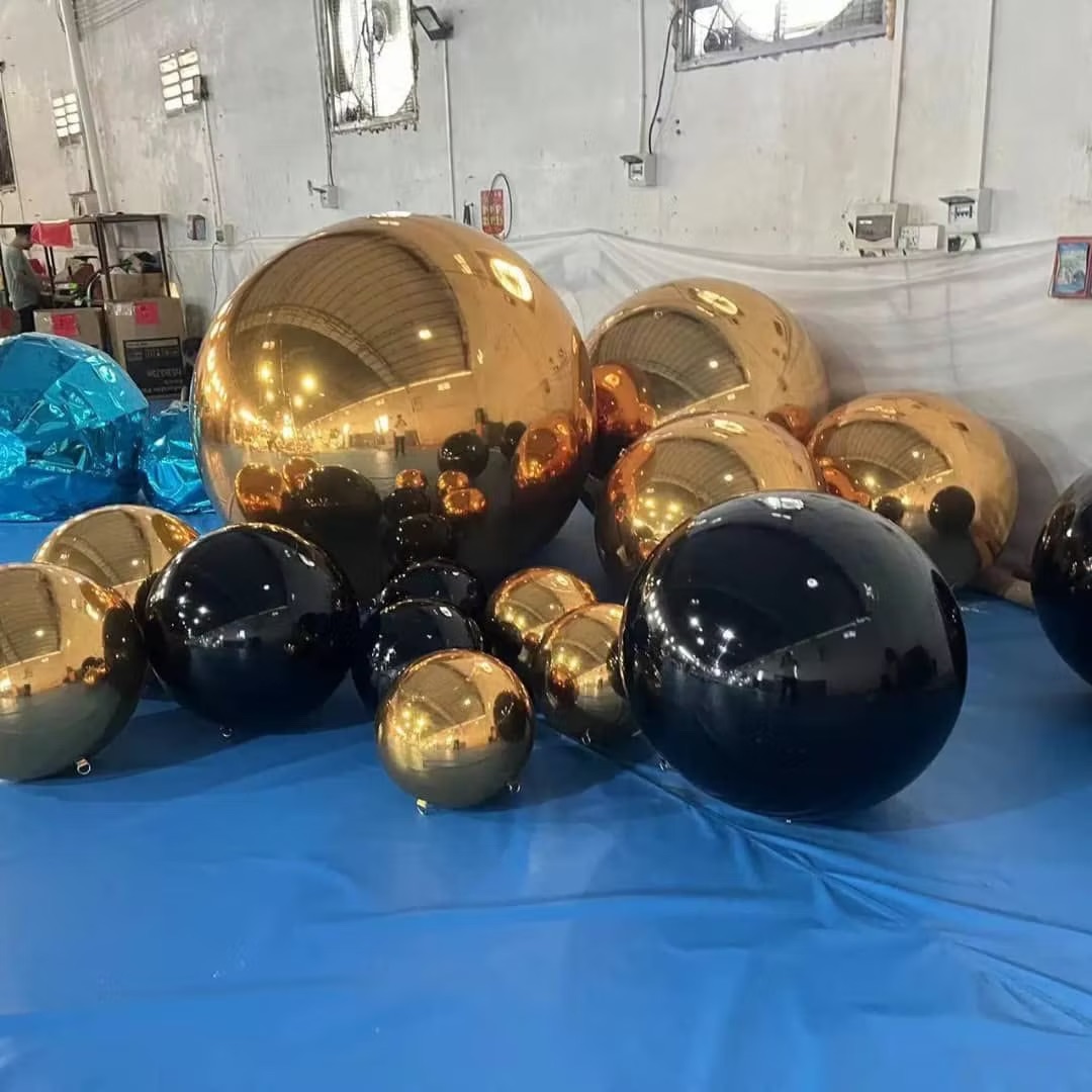 Black inflatable balloons