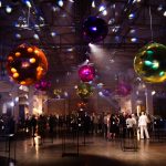 Orange inflatable balloons