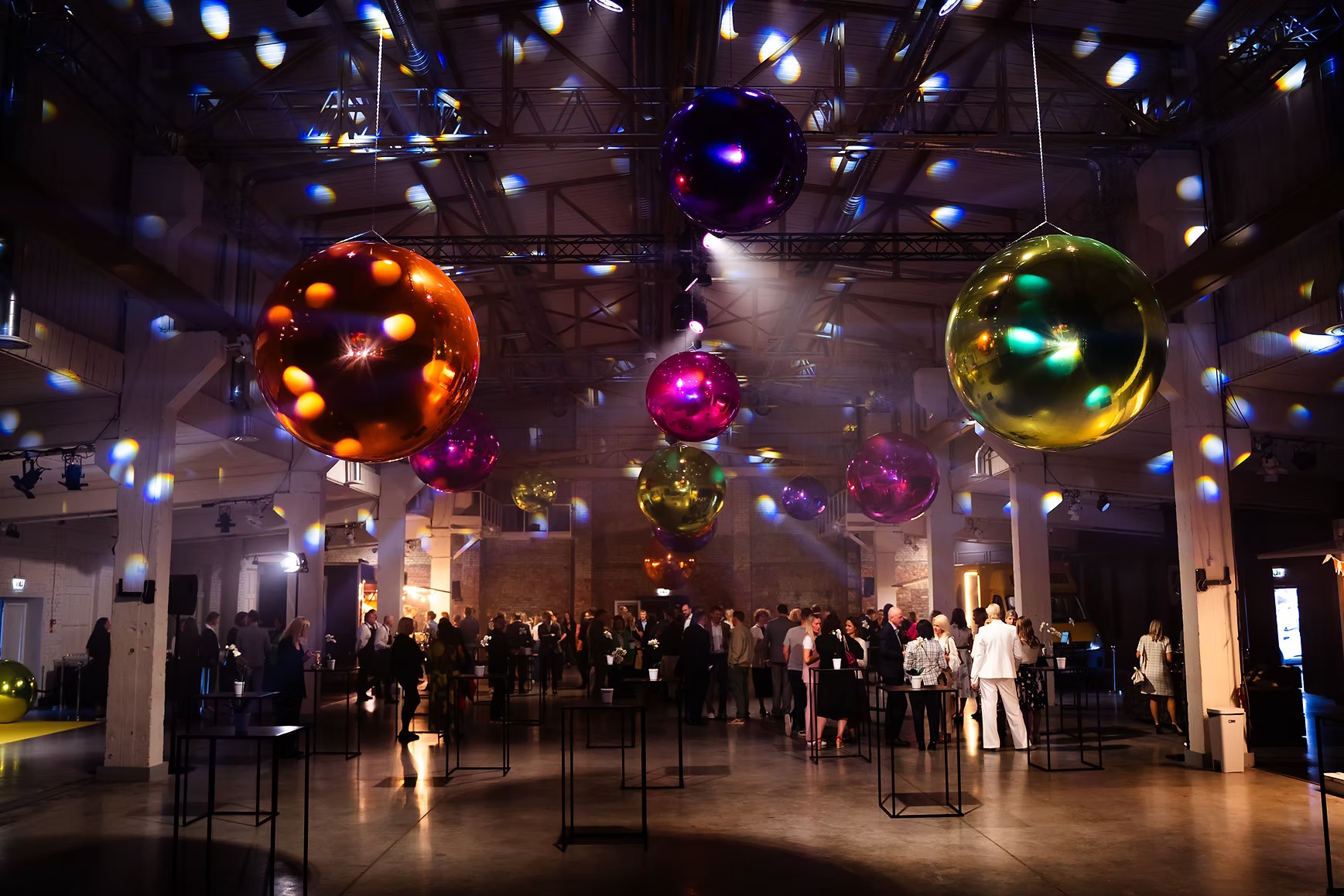 Orange inflatable balloons