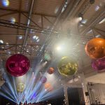 Orange inflatable balloons