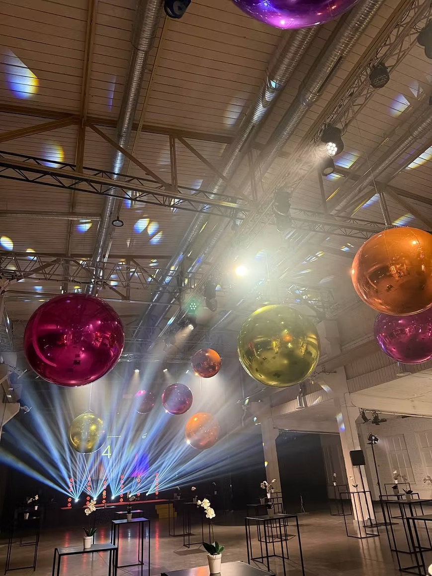 Orange inflatable balloons