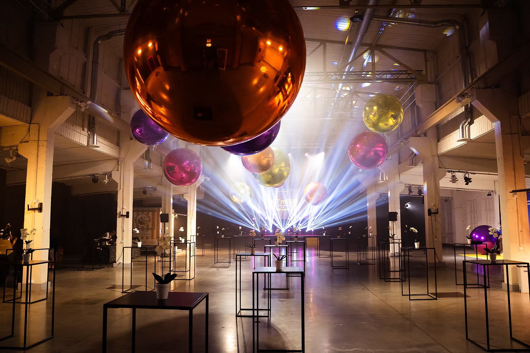 Orange inflatable balloons