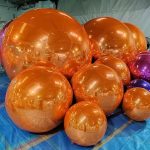 Orange inflatable balloons