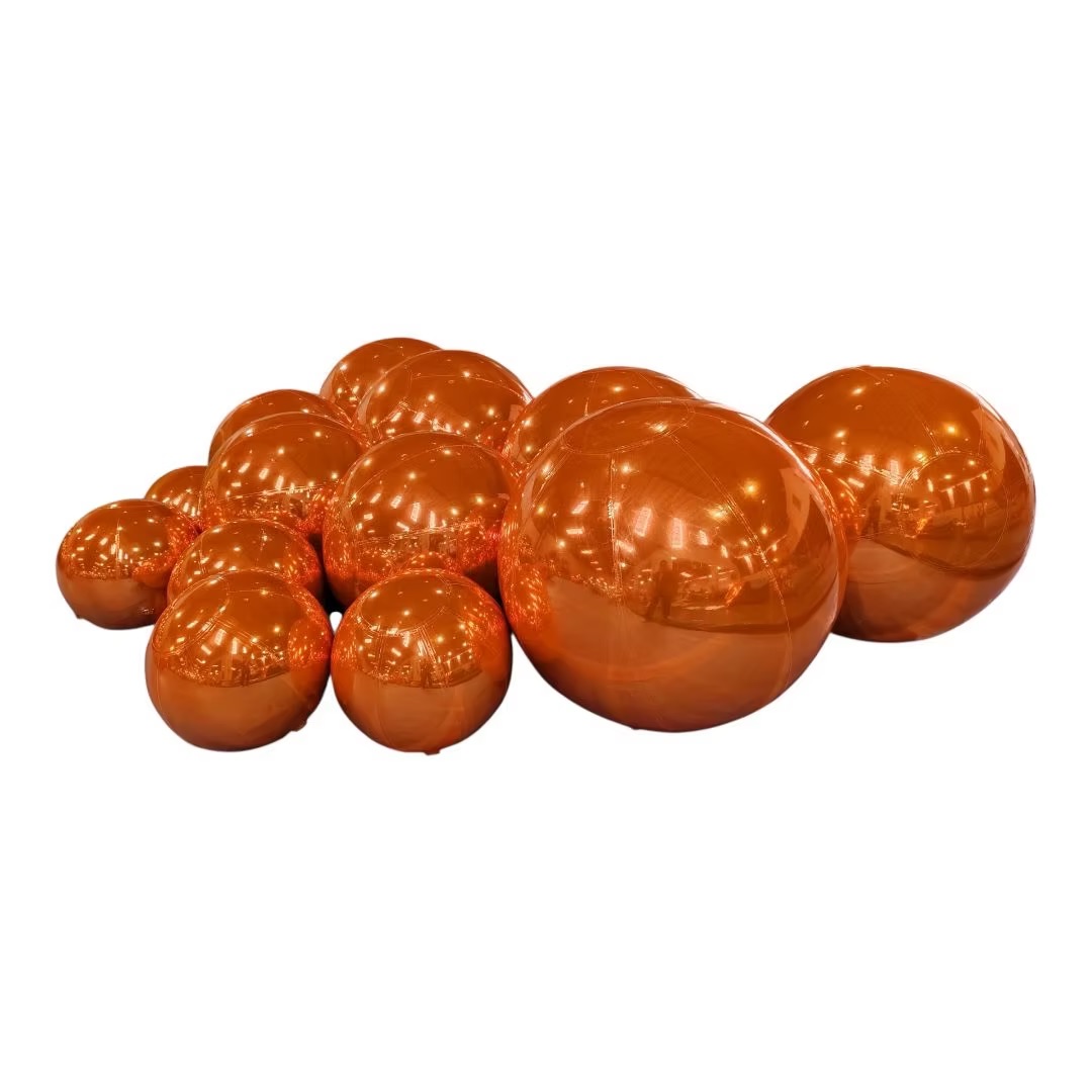 Orange inflatable balloons