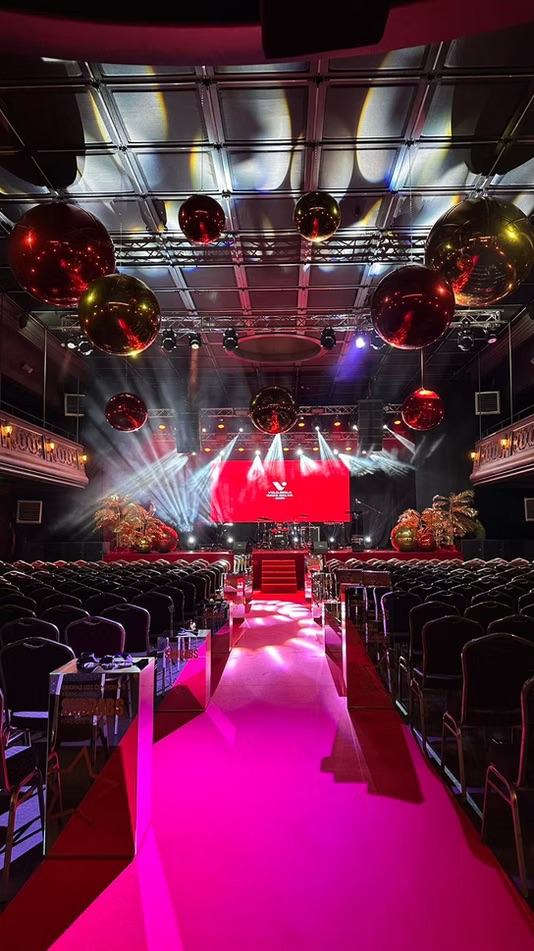 Red inflatable balloons