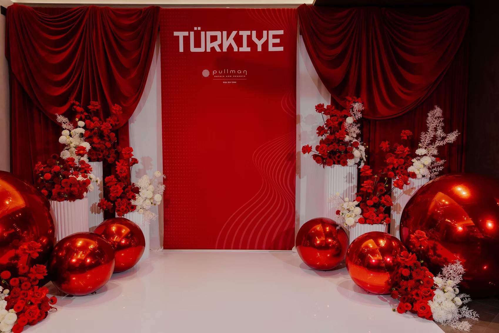 Red inflatable balloons