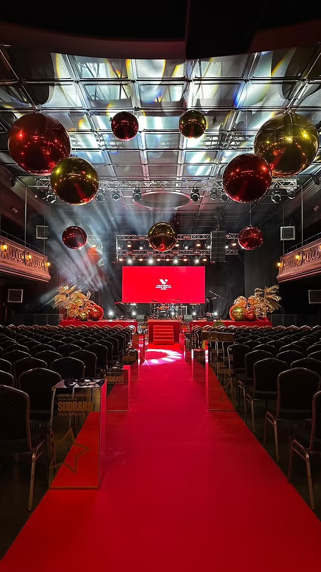 Red inflatable balloons