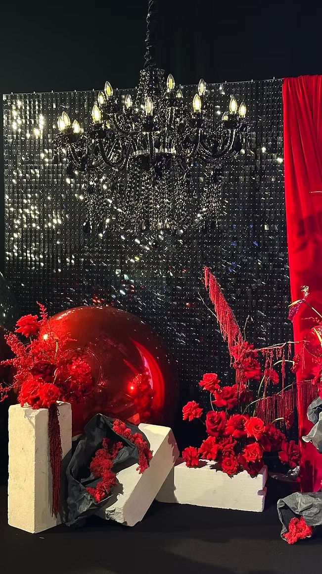 Red inflatable balloons