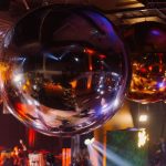 Silver inflatable balloons