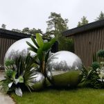 Silver inflatable balloons