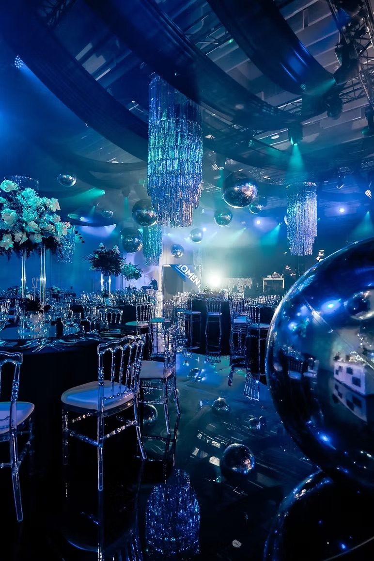 Silver inflatable balloons