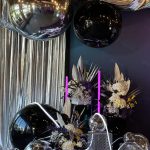 Silver inflatable balloons